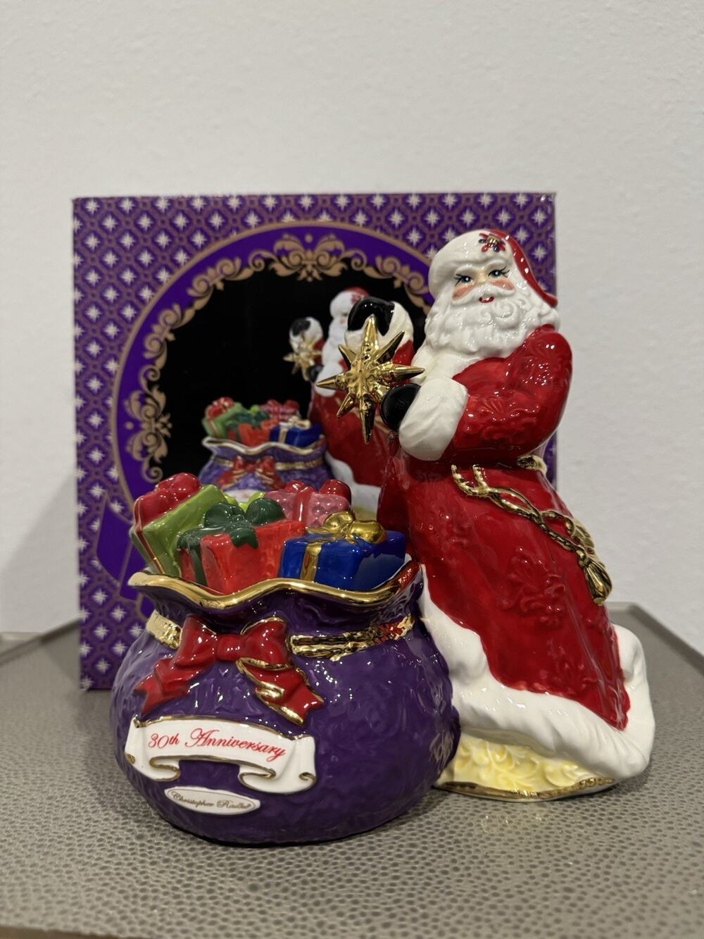 Christopher Radko Hanging With Joy Santa Candy Dish 30 Anniversary